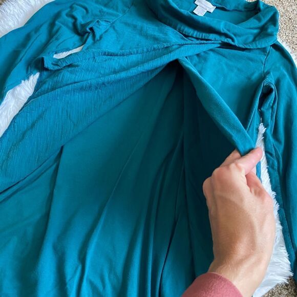 Soft Surroundings Top Blue Stretch Womens Size Medium - Picture 4 of 9